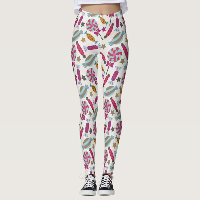 Leggings Patrón de caramelos | Patrón de las lolias | lango (Anverso)