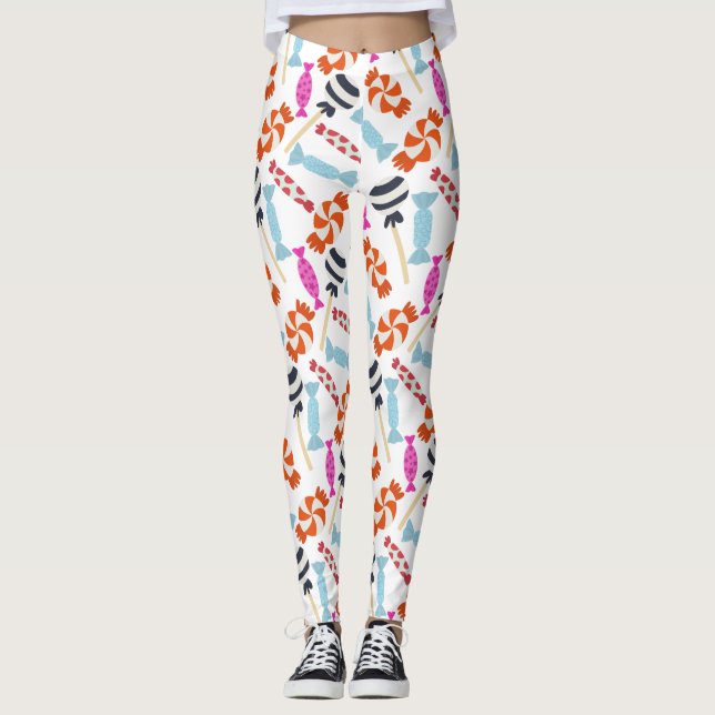 Leggings Patrón de caramelos | Patrón de las lolias | lango (Anverso)
