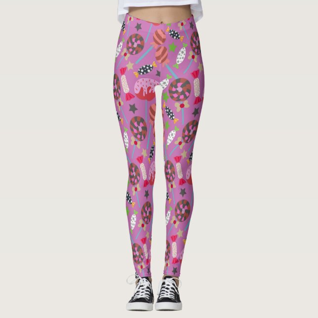 Leggings Patrón de caramelos | Patrón de las lolias | lango (Anverso)