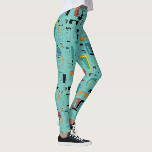 Leggings Patrón de caras antiguas tribales mayas abstractas