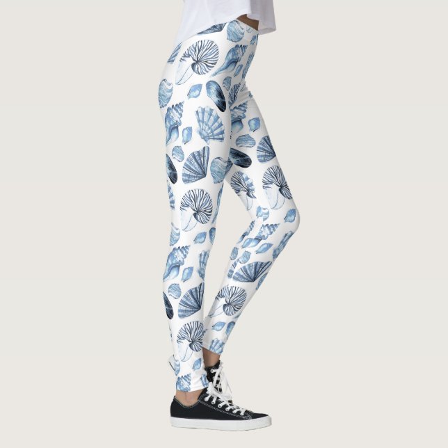 Leggings Patrón de cascos azules en blanco (Derecha)