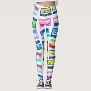 Leggings Patrón de cassette de cinta de audio retro vintage
