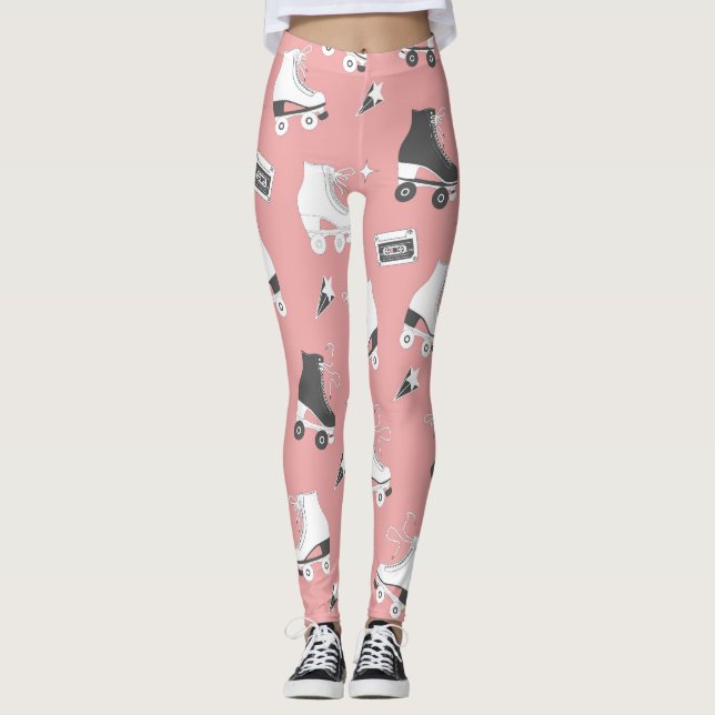 Leggings Patrón de cassette de patines de rodillos. (Anverso)