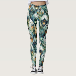 Leggings Patrón de castillo de Halloween gótico