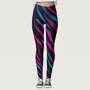 Leggings Patrón de cebra de Neon Noir