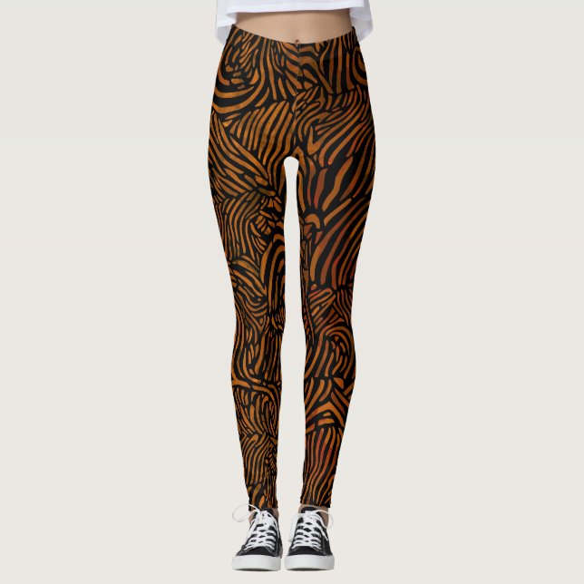 Leggings Patrón de cebra en Golden Brown (Anverso)