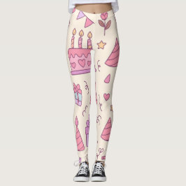 Leggings Patrón de Celebración de Fiesta de Princesa Dulce