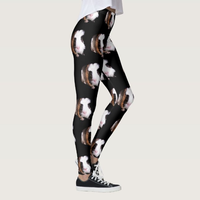 Leggings Patrón de cerdo guineano, piernas de impresión com (Derecha)