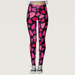 Leggings Patrón de cerdo rosado