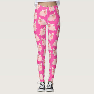 Leggings Patrón de cerdos Personalizados alegres
