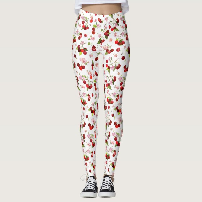 Leggings Patrón de cerezas 1 (Anverso)
