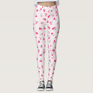 Leggings Patrón de cerezas, patrón de fresa