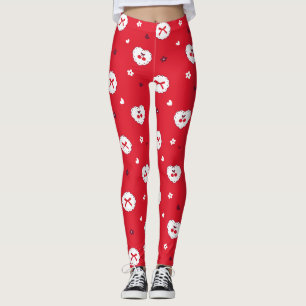 Leggings Patrón de cerezas y lazos Kawaii