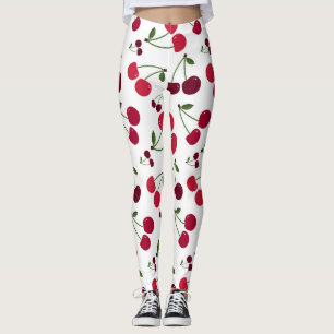 Leggings Patrón de cerezo de corte