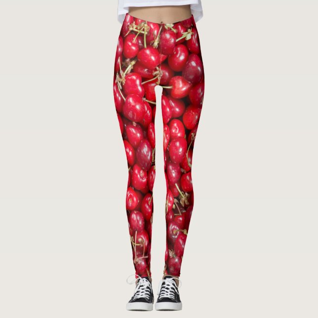 Leggings Patrón de cerezo dulce (Anverso)