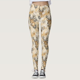 Leggings Patrón de cervatillo rústico del bosque