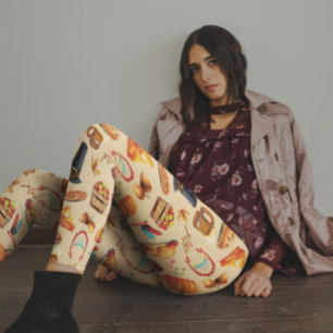 Leggings Patrón de cerveza de calabaza de pastel de Acción 