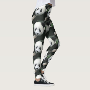 Leggings Patrón de césped con baldosas de panda gigante