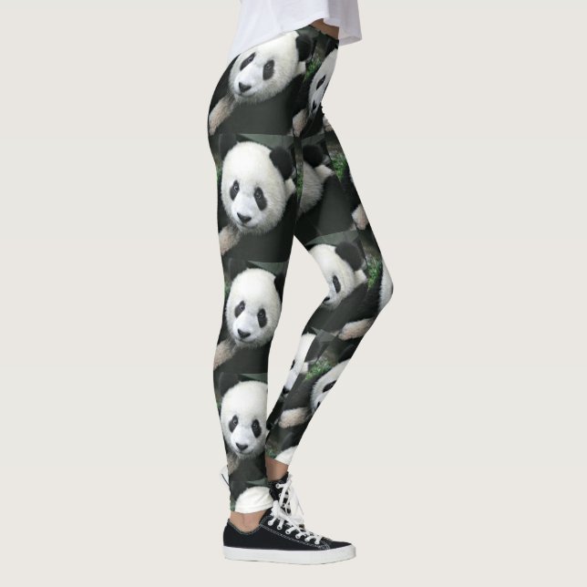 Leggings Patrón de césped con baldosas de panda gigante (Derecha)