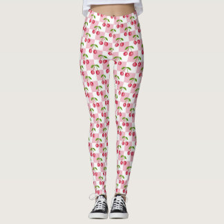 Leggings Patrón de Checker de Cereza de Bola de Disco