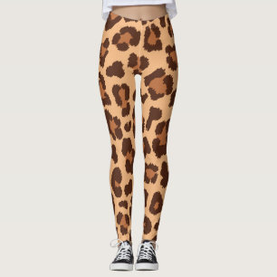 Leggings Patrón de cheetah de manchas marrones Leopard Legg