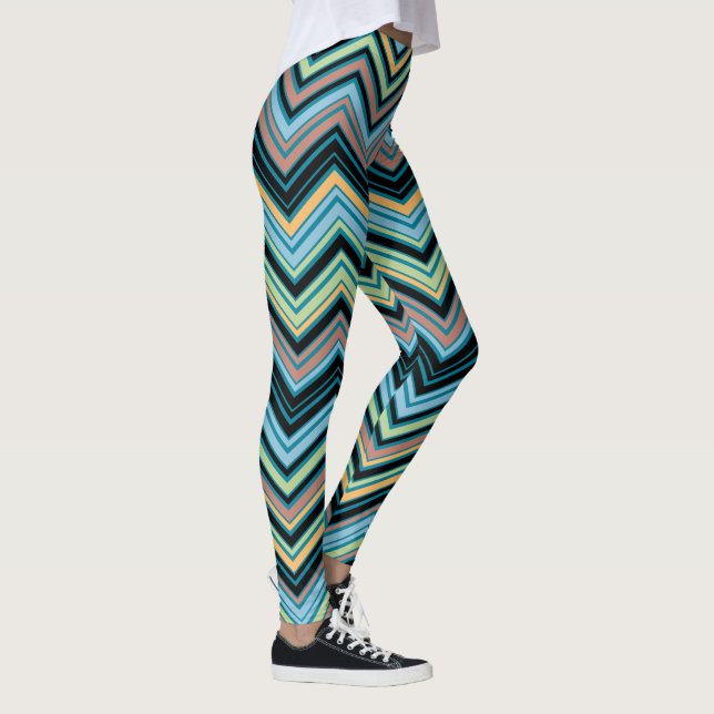 Leggings Patrón de cheurón multicolor (Derecha)