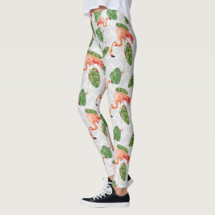 Leggings Patrón de Chevron de hojas de plátano tropical Fla