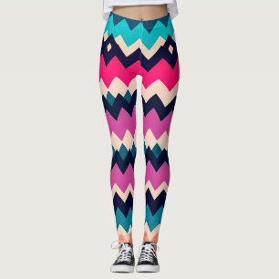 Leggings Patrón de Chevron de Zigzag colorido