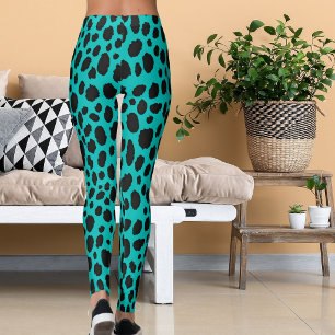 Leggings Patrón de cian y gris oscuro de estampado safari d