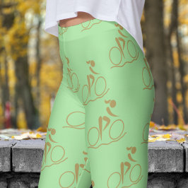 Leggings Patrón de ciclismo de montaña verde de Apple bonit