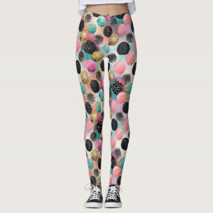 Leggings Patrón de círculo abstracto - con Purpurina y espe