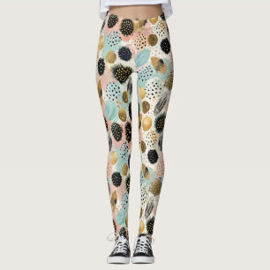 Leggings Patrón de círculo abstracto - con Purpurina y espe