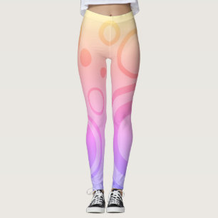 LEGGINGS PATRÓN DE CÍRCULO GRÁFICO NARANJA DE ROPA OMBRE LE