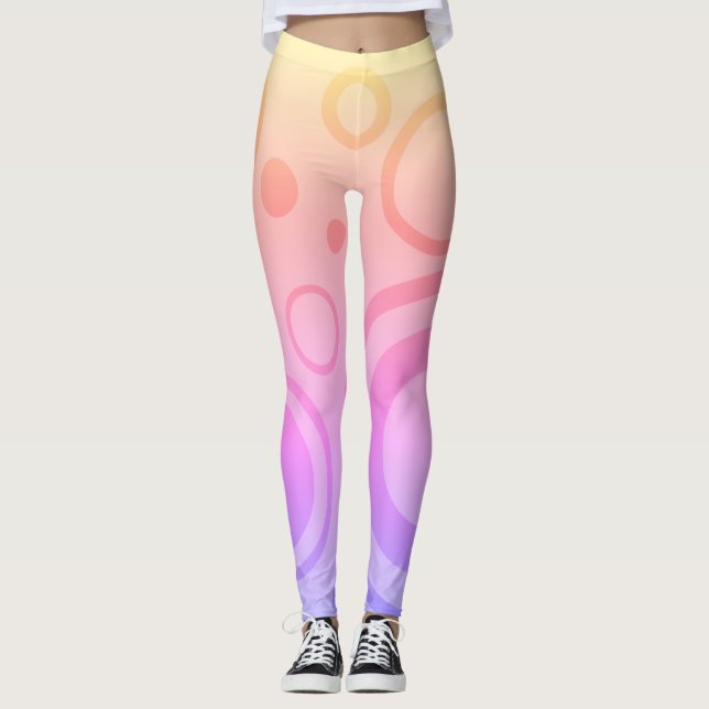 LEGGINGS PATRÓN DE CÍRCULO GRÁFICO NARANJA DE ROPA OMBRE LE (Anverso)