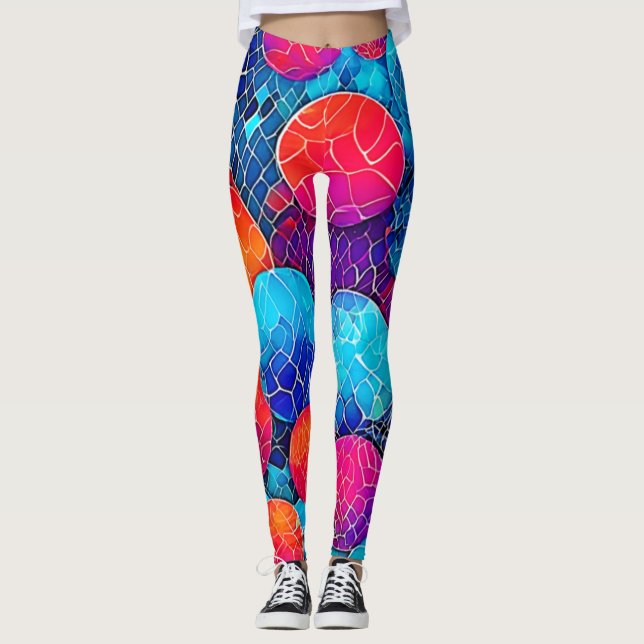 Leggings Patrón de círculo vibrante (Anverso)