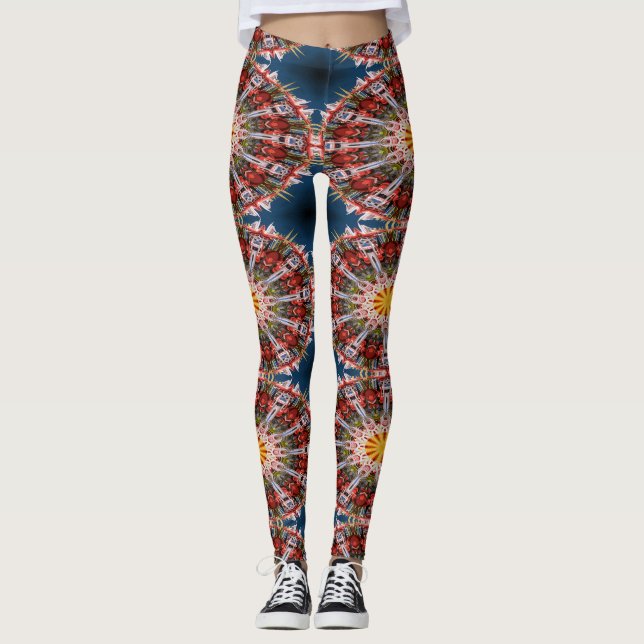 Leggings Patrón de círculos abstractos (Anverso)