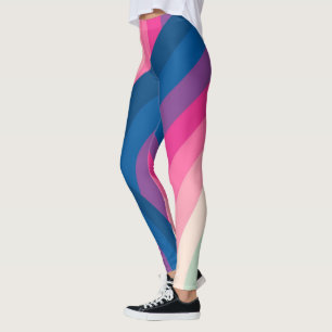 Leggings Patrón de círculos de arcoiris retro colorido