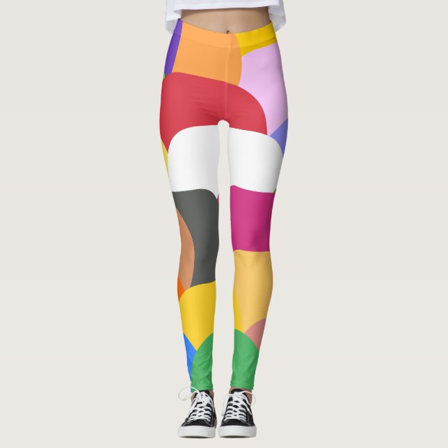 Leggings Patrón de círculos de escalas que sobrevuelan (Anverso)
