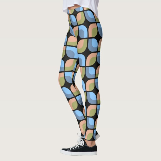 Leggings Patrón de Círculos de Medio Siglo del Naranja Verd (Izquierda)