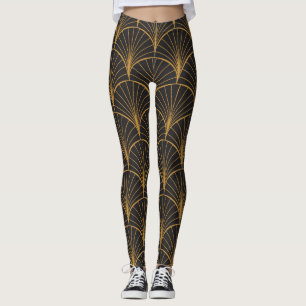 Leggings Patrón de círculos geométricos Art Deco