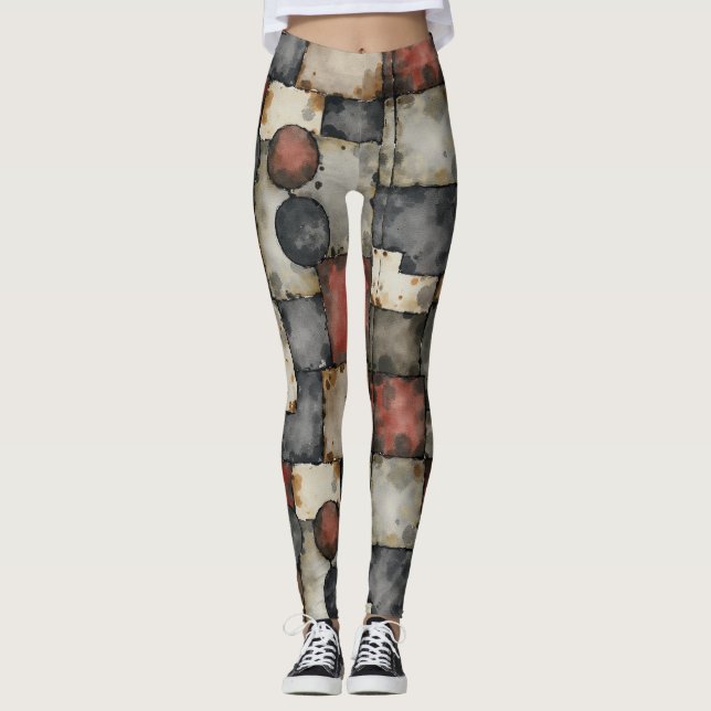 Leggings Patrón de círculos rasgados (Anverso)