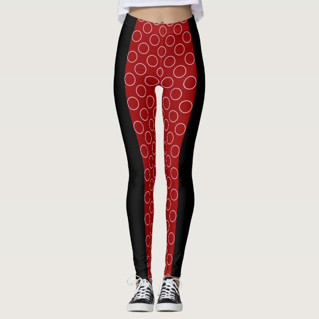 Leggings Patrón de Círculos Rojos Socialitas (Anverso)