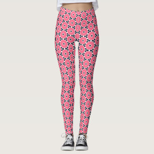 Leggings Patrón de círculos rosados