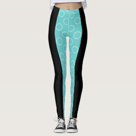 Leggings Patrón de circulos turquesa socialita