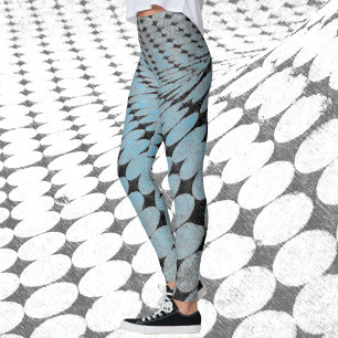 Leggings Patrón de círculos y diamantes gris azul elegante