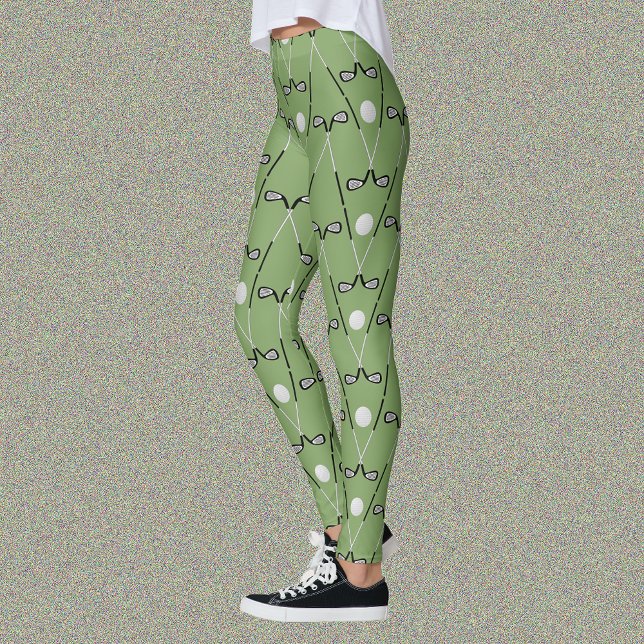 Leggings Patrón de clubes de golf verde suave (Subido por el creador)