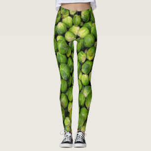 Leggings Patrón de Coles de Bruselas Verdes Chistosa Verdur