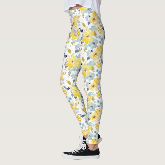 Leggings Patrón de color amarillo y azul (Izquierda)