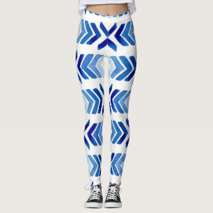 Leggings Patrón de color de agua de las flechas del bus azu