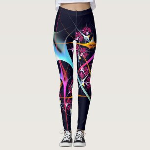 Leggings Patrón de color de arte de color rosa floral moder